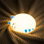 Малка безжична силиконова мека нощна лампа във формата на симпатично котенце със 7 сменящи се цвята